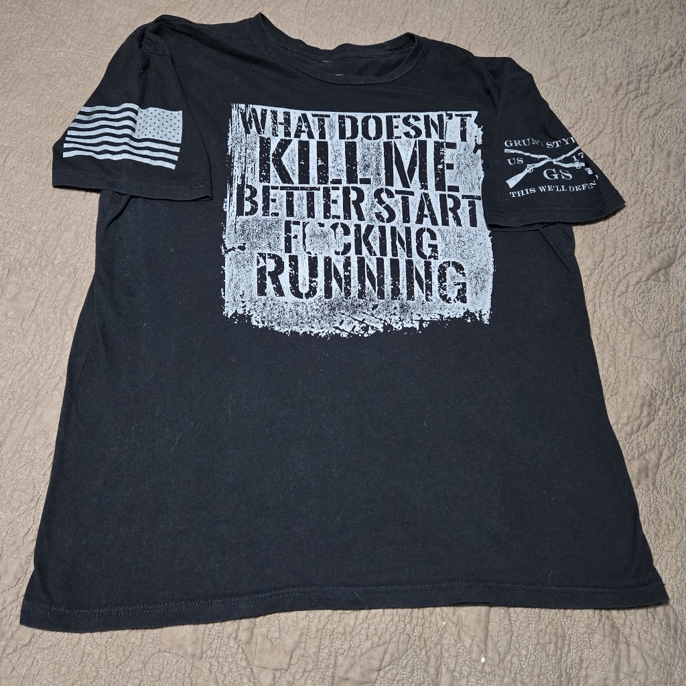 Grunt Style What doesn't kill me, better start running short sleeve tShirt, S - Picture 1 of 7